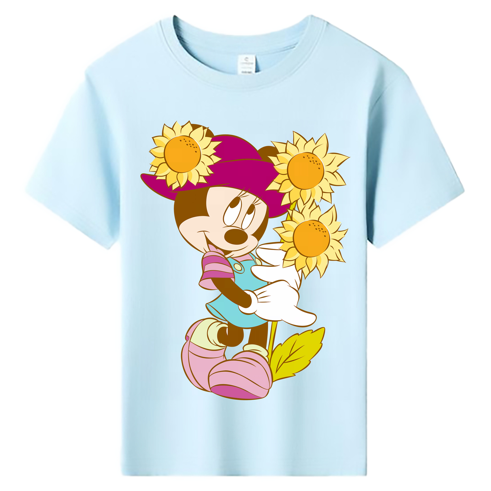 （画像用） ミッキーマウス Mickey Mouse 綿100％キッズTシャツ（フロントプリント）